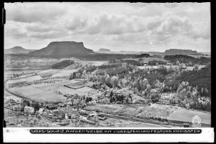 Sächsische Schweiz, Rathen an der Elbe mit Lilienstein und Festung Königstein