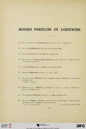 Modern Porselein en Aardewerk (Nr. 546-568)