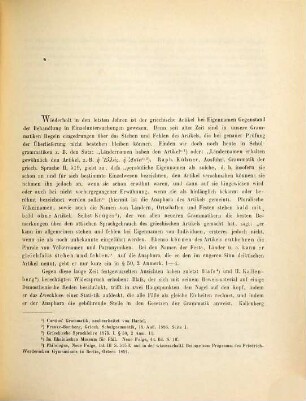 Über den Artikel bei Eigennamen in den Komödien des Aristophanes