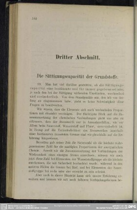 Dritter Abschnitt. Die Sättigungscapacität der Grundstoffe