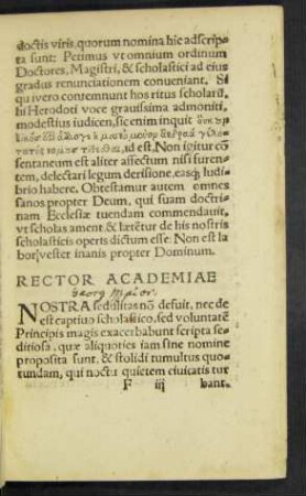 Rector Academiae.