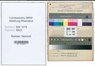 Entnazifizierung Heinrich Renner , geb. 08.03.1891 (Buchhalter)