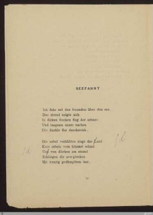Seefahrt : [SW I: keine Sigle]; [SW I, S. 60/122-123]