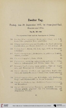 Zweiter Tag: Freitag, den 30. September 1927 (Nr. 181-360)