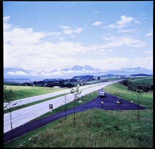 Autobahn Salzburg - Mondsee, Autobahn, von der Brücke