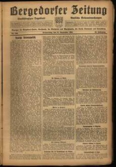 Bergedorfer Zeitung : unabhängig, überparteilich ; mit amtl. Bekanntmachungen