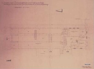 Neubau eines Institutsgebäudes mit Maschinenhalle der Bayer. Landesanstalt für Landtechnik und Motorisierung (Obergeschoss M 1 : 50)