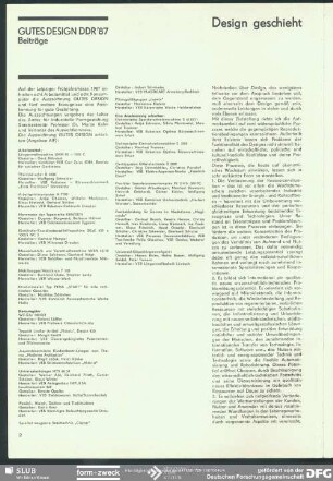 GUTES DESIGN DDR ’87 : GUTES DESIGN DDR ’87