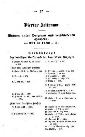 Vierter Zeitraum. Bayern unter Herzogen aus verschiedenen Häusern, von 911 bis 1180 n. Chr.