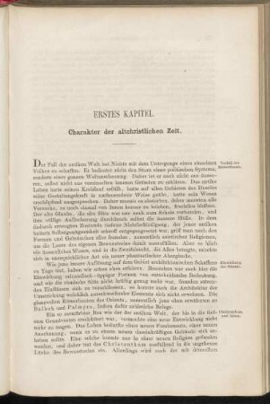 Erstes Kapitel. Charakter der altchristlichen Zeit.
