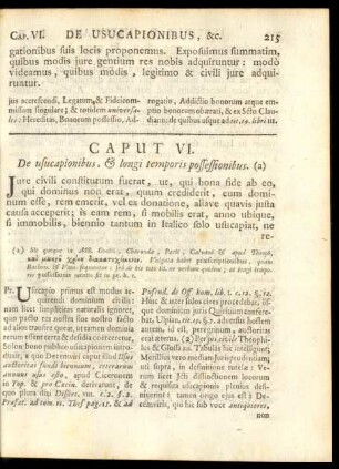 Caput VI. De usucapionibus, & longi temporis possessionibus