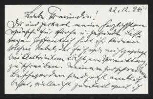 Brief von Josef Block an Margarete Hauptmann