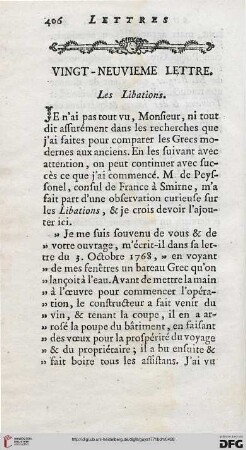 Vingt-neuvième lettre: Les libations