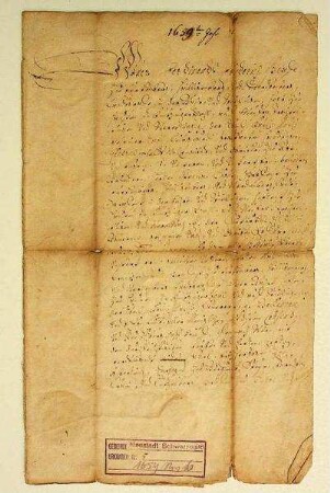 Rückbürgschaftsbrief von Graf Ferdinand Friedrich zu Fürstenberg