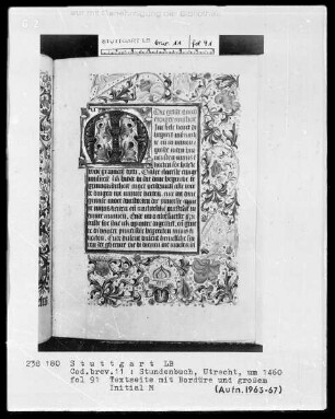 Niederländisches Stundenbuch (Handschrift der Brüder vom gemeinsamen Leben) — ---, Folio 91 rectoTextblatt
