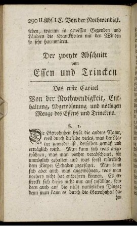 Der zweyte Abschnitt von Essen und Trincken.