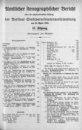 Sitzung 17, 16. April 1929
