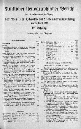 Sitzung 17, 16. April 1929