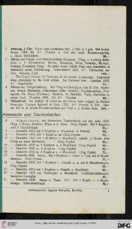 Almanache und Taschenbücher (Nr.6-807)