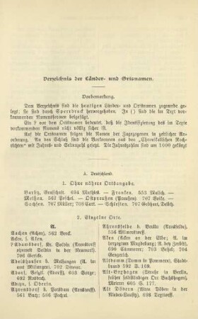 Verzeichnis der Länder- und Ortsnamen
