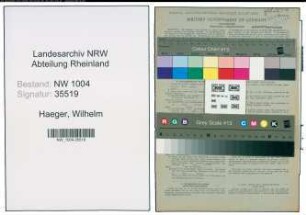 Entnazifizierung Wilhelm Haeger , geb. 20.05.1893 (Mechaniker)