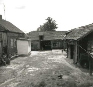 Neupetershain-Klein Görigk Nummer 2. Bauernhof (um 1910). Hofansicht