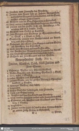 Neunzehendes Fach, No. 1. Zwitter, Wolffert, Talch, Neck-Zwitter und Zien-Steine