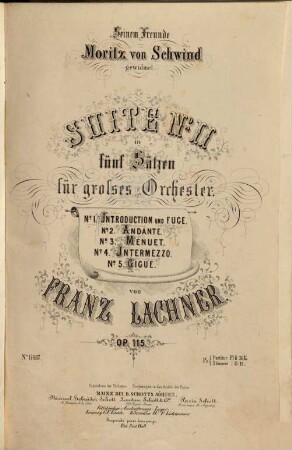 Suite Nr. II in 5 Sätzen : für großes Orchester ; op. 115