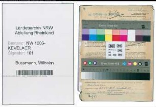 Entnazifizierung Wilhelm Bussmann , geb. 20.05.1910 (Studienrat)
