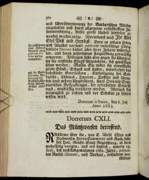 Decretum CXLI. - Decretum CL.