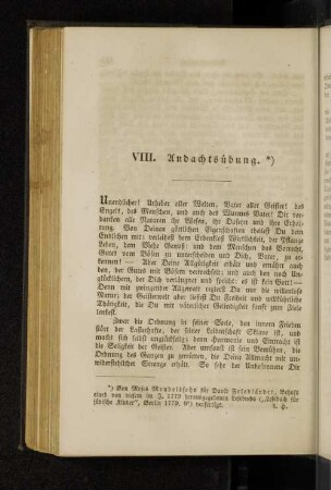 VIII. Andachtsübung.
