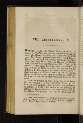 VIII. Andachtsübung.