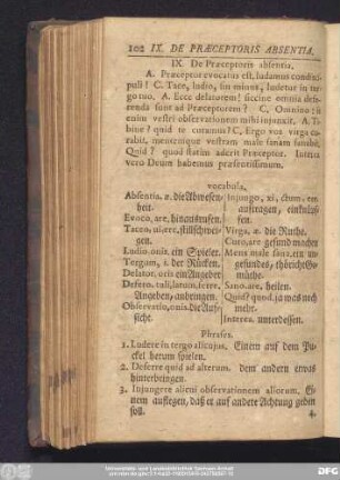 IX. De Praeceptoris absentia.