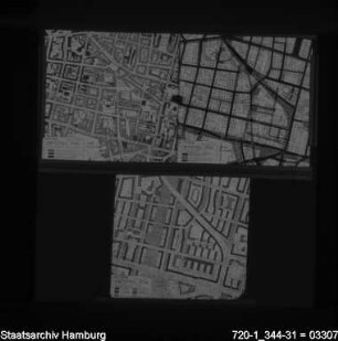 Altona, Ortsteil 706, Schadensplan, Planskizze zum Wiederaufbau und Änderungen im Straßennetz