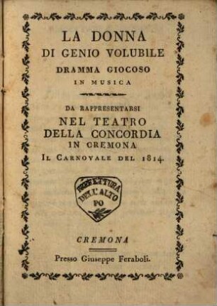 La Donna di Genio volubile