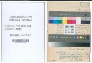 Entnazifizierung Bernhard Deuster , geb. 12.08.1893 ()