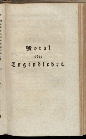 Moral oder Tugendlehre.