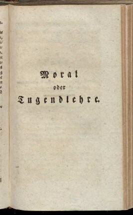 Moral oder Tugendlehre.