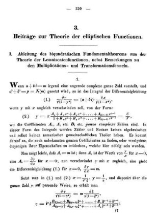 3. Beiträge zur Theorie der elliptischen Functionen.