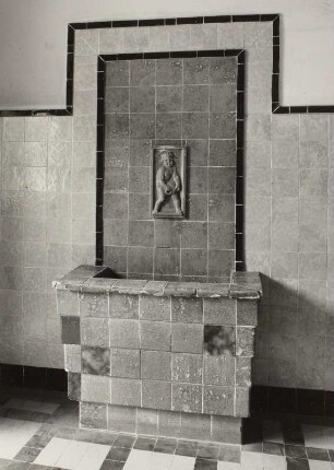 Netzschkau, Verwaltungsgebäude : Netzschkau. Verwaltungsgebäude (um 1910), ehemalige Poliklinik und Badeanstalt, Plauener Straße 33. Wandbrunnen in der Eingangshalle