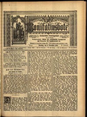 Erste Ausgabe vom Sonntag, den 08. November 1908.