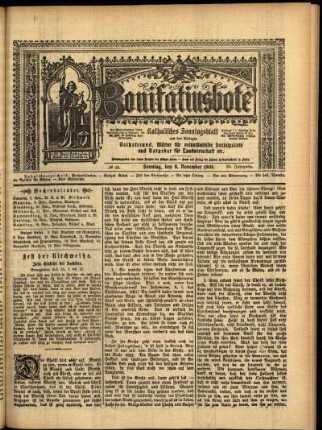 Erste Ausgabe vom Sonntag, den 08. November 1908.