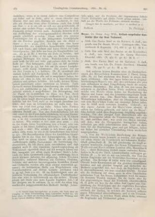 590-595 [Rezension] Meyer, Heinr. Aug. Wilh., Kritisch-exegetischer Kommentar über das Neue Testament. 7. Abth.: Des Paulus Bief an die Galater. 6. Aufl