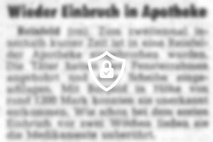 Wieder Einbruch in Apotheke
