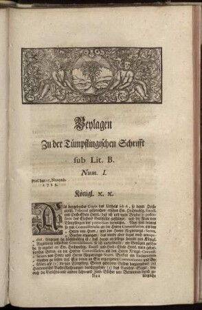 Beylagen Zu der Tümpflingischen Schrifft sub Lit. B.