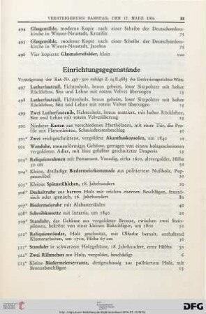 Einrichtungsgegenstände (Nr. 497-556)