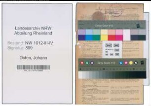 Entnazifizierung Johann Osten , geb. 21.02.1887 (Fleischbeschauer)