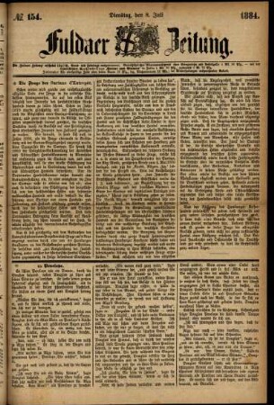 Ausgabe vom Dienstag, den 08. Juli 1884.