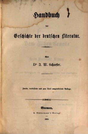 Handbuch der Geschichte der deutschen Literatur