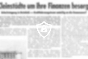 Kleinstädte um ihre Finanzen besorgt